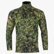 Jack Pyke Armour Quick Dry Top in Digicam - front view showing quarter-zip neck on white background