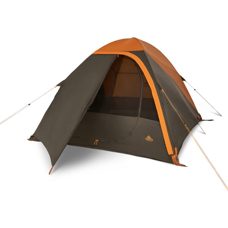 Kelty Grand Mesa 4 Person Tent pitched with flysheet