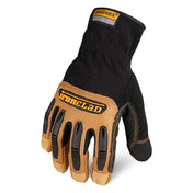 Ironclad Ranchworx Gloves - front view showing TPR knuckle protection and Bullwhip® leather palm on white background