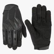Highlander Raptor Tactical Gloves in Black - dorsal and palm view showing rubber protection and suede grip