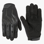 Highlander Raptor Tactical Gloves in Black - dorsal and palm view showing rubber protection and suede grip