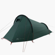 Highlander Respite 1 Person Tunnel Tent - Green pitched on white background