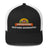 Adventure Before Dementia Trucker Cap in Black/White, black front with white mesh back