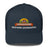 Adventure Before Dementia Trucker Cap in Navy, front view of the embroidered badge