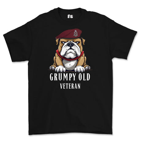 Grumpy Old 7 PARA Royal Horse Artillery Veteran Printed T-Shirt - Black