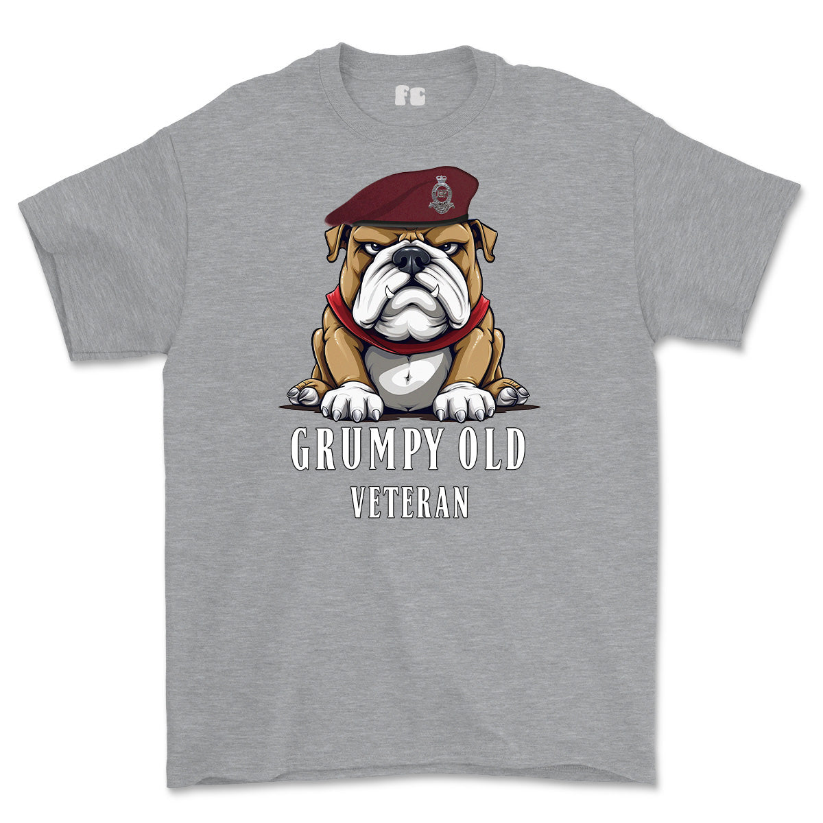 Grumpy Old 7 PARA Royal Horse Artillery Veteran Printed T-Shirt - Sports Grey
