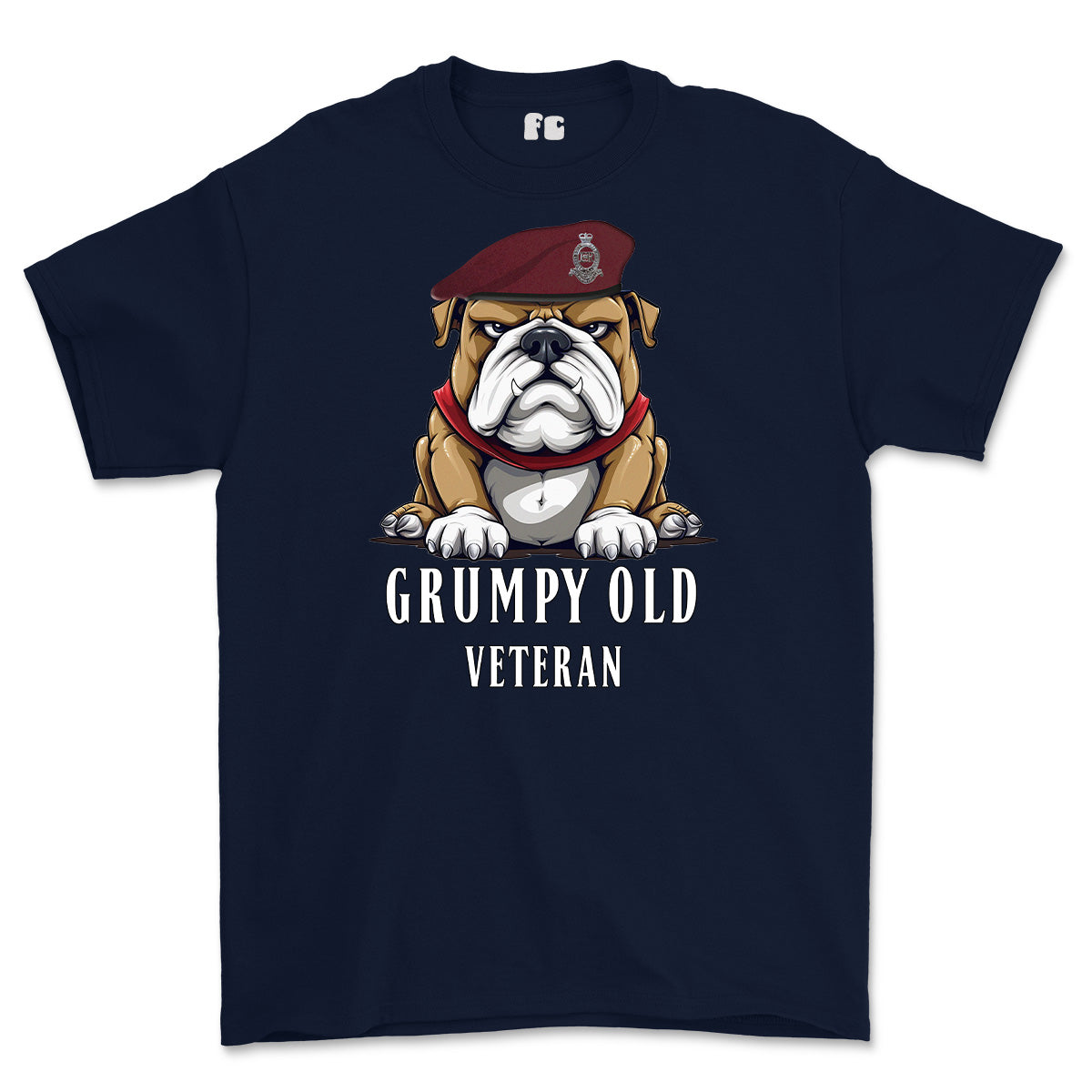 Grumpy Old 7 PARA Royal Horse Artillery Veteran Printed T-Shirt - Navy Blue