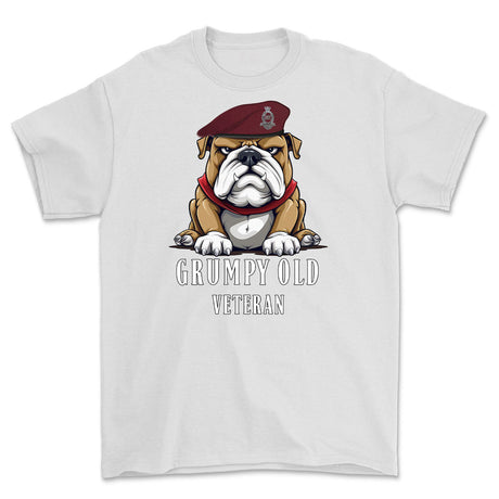 Grumpy Old 7 PARA Royal Horse Artillery Veteran Printed T-Shirt - White