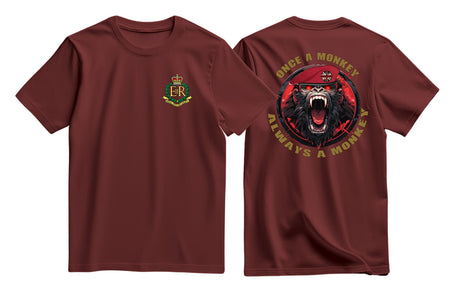 RMP Once a Monkey Double Print T-Shirt - Maroon