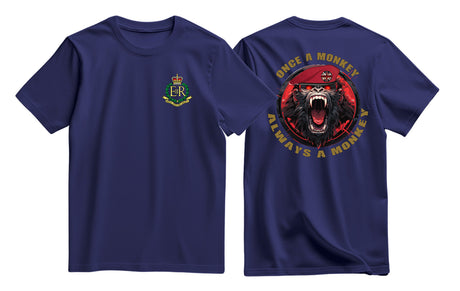 RMP Once a Monkey Double Print T-Shirt - Navy Blue