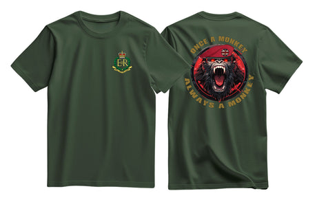 RMP Once a Monkey Double Print T-Shirt - Olive Green