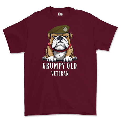 Grumpy Old Royal Anglian Veteran Printed T-Shirt - Maroon