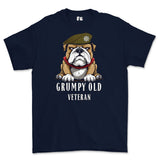Grumpy Old Royal Anglian Veteran Printed T-Shirt - Navy Blue