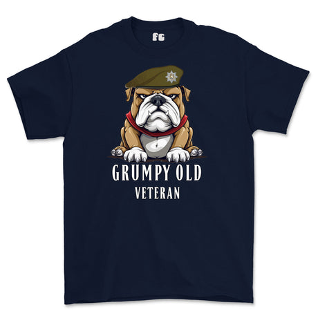 Grumpy Old Royal Anglian Veteran Printed T-Shirt - Navy Blue