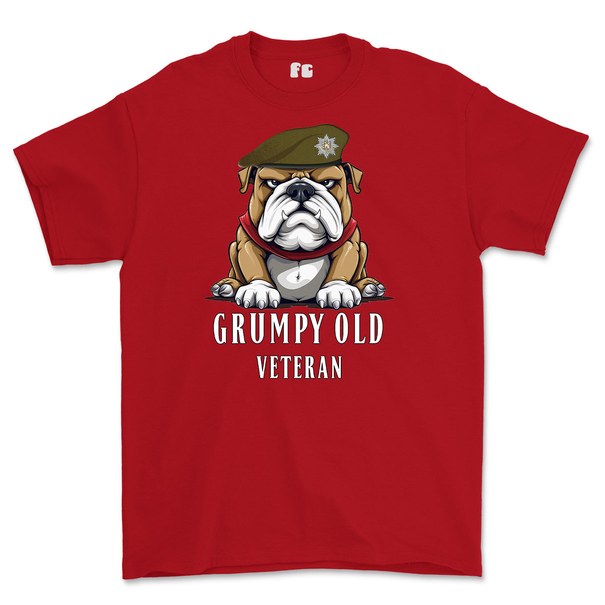 Grumpy Old Royal Anglian Veteran Printed T-Shirt - Red