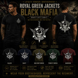 Royal Green Jackets Black Mafia Double Print T-Shirt - Black