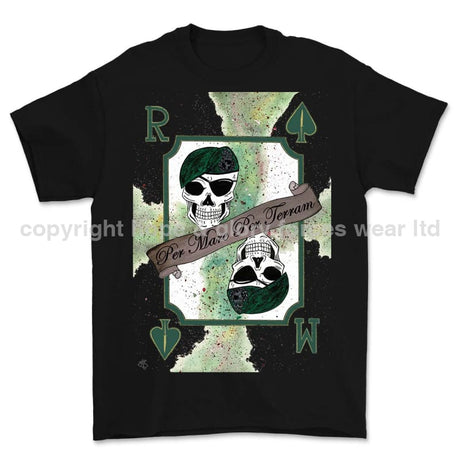 Royal Marines 0.1% Front Printed T-Shirt - Black