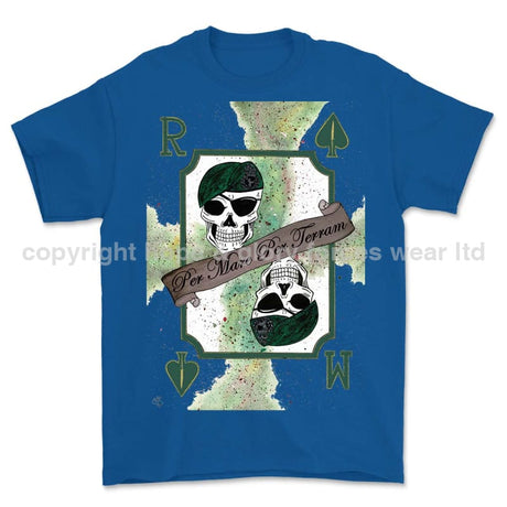 Royal Marines 0.1% Front Printed T-Shirt - Blue