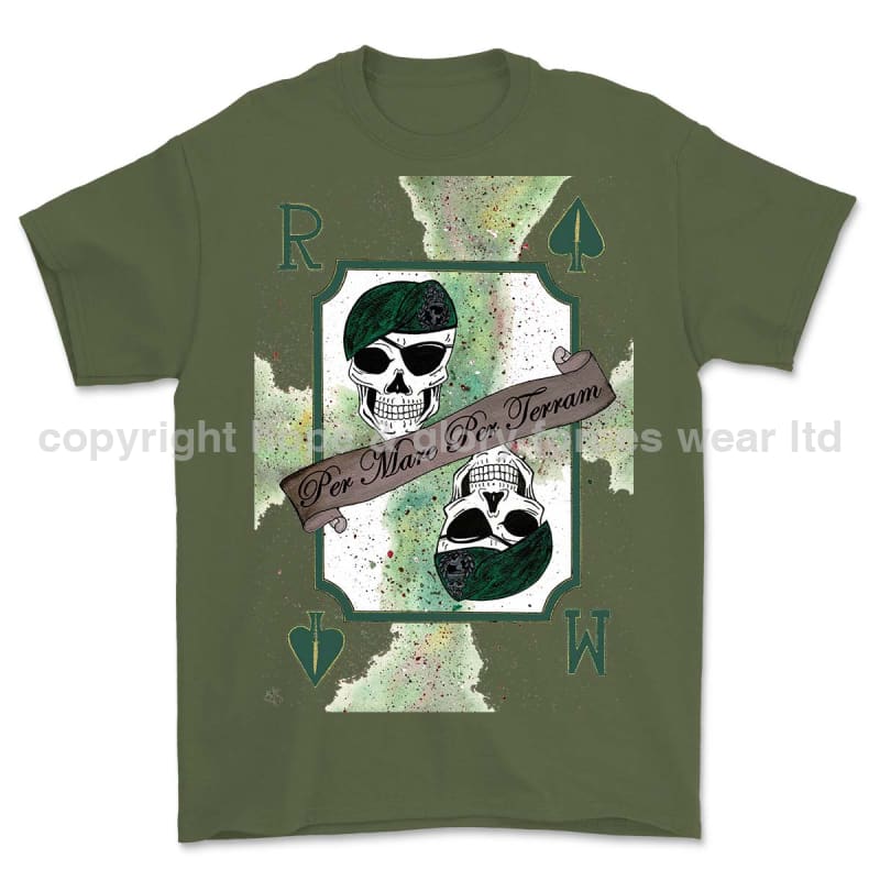 Royal Marines 0.1% Front Printed T-Shirt - Military Green/Olive