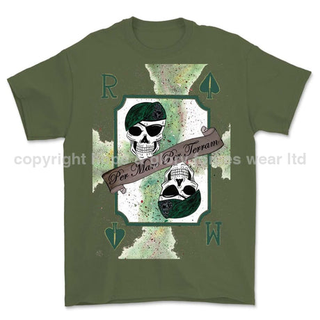 Royal Marines 0.1% Front Printed T-Shirt - Military Green/Olive