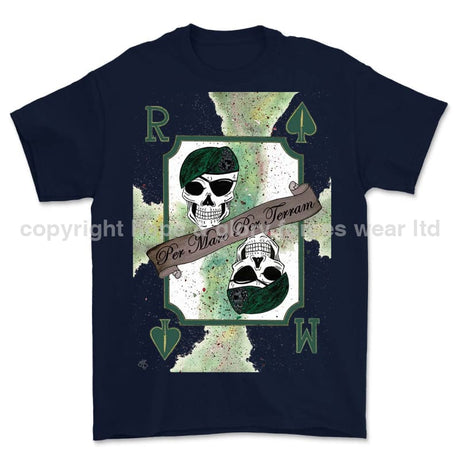 Royal Marines 0.1% Front Printed T-Shirt - Navy Blue