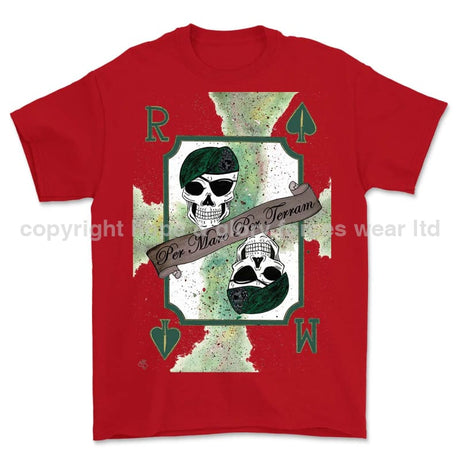 Royal Marines 0.1% Front Printed T-Shirt - Red