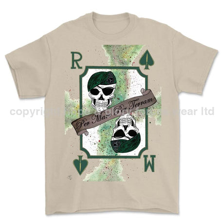 Royal Marines 0.1% Front Printed T-Shirt - Sand