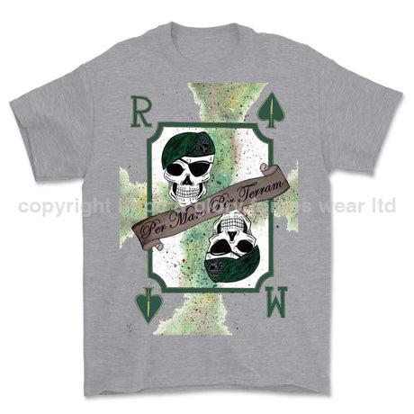 Royal Marines 0.1% Front Printed T-Shirt - Sports Grey