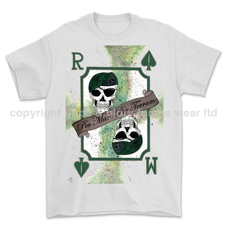 Royal Marines 0.1% Front Printed T-Shirt - White