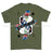 Royal Marines Sparta Playing Card Art Front Printed T-Shirt - Military Green/Olive