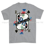 Royal Marines Sparta Playing Card Art Front Printed T-Shirt - Sports Grey