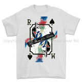 Royal Marines Sparta Playing Card Art Front Printed T-Shirt - White