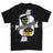 Royal Navy Aircraft Handler Playing Card Art Front Printed T-Shirt - Black