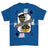 Royal Navy Aircraft Handler Playing Card Art Front Printed T-Shirt - Blue (alternate view)