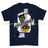 Royal Navy Aircraft Handler Playing Card Art Front Printed T-Shirt - Blue