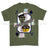 Royal Navy Aircraft Handler Playing Card Art Front Printed T-Shirt - Military Green/Olive
