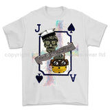 Royal Navy Aircraft Handler Playing Card Art Front Printed T-Shirt - White