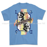 Royal Navy Diver Playing Card Art Front Printed T-Shirt - Light Blue