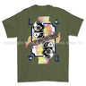 Royal Navy Diver Playing Card Art Front Printed T-Shirt - Military Green/Olive