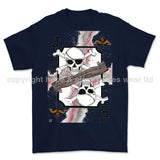 Royal Navy Submariner Playing Card Art Front Printed T-Shirt - Blue
