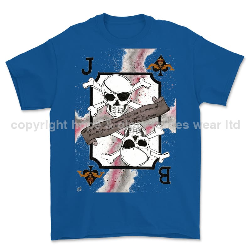 Royal Navy Submariner Playing Card Art Front Printed T-Shirt - Blue (alternate view)