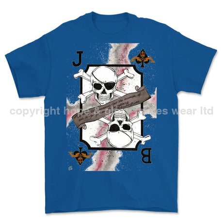 Royal Navy Submariner Playing Card Art Front Printed T-Shirt - Blue (alternate view)