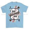 Royal Navy Submariner Playing Card Art Front Printed T-Shirt - Light Blue