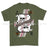 Royal Navy Submariner Playing Card Art Front Printed T-Shirt - Military Green/Olive
