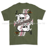 Royal Navy Submariner Playing Card Art Front Printed T-Shirt - Military Green/Olive