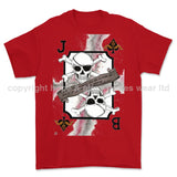 Royal Navy Submariner Playing Card Art Front Printed T-Shirt - Red