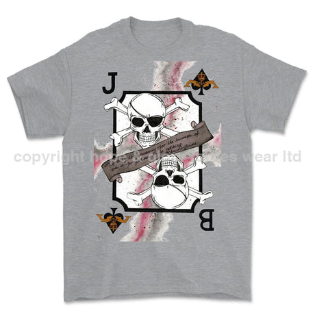 Royal Navy Submariner Playing Card Art Front Printed T-Shirt - Sports Grey