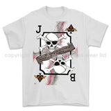 Royal Navy Submariner Playing Card Art Front Printed T-Shirt - White