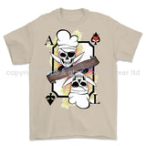 Royal Navy White Mafia Chef Playing Card Art Front Printed T-Shirt - Colourway 2