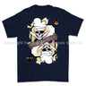Royal Navy White Mafia Chef Playing Card Art Front Printed T-Shirt - Blue